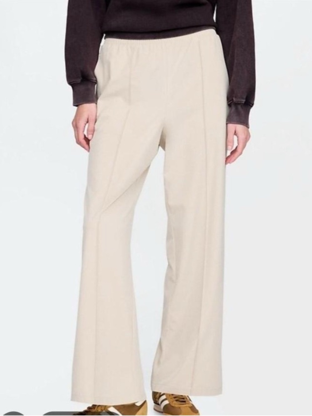 GAP Cream Wide-Leg Sweatpants